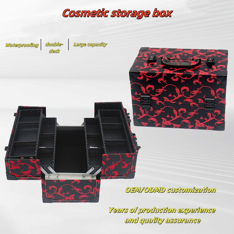 Makeup Case Professional Portable Large Capacity Embroidery Nail Storage Box Makeup and Makeup Master Handheld Tools