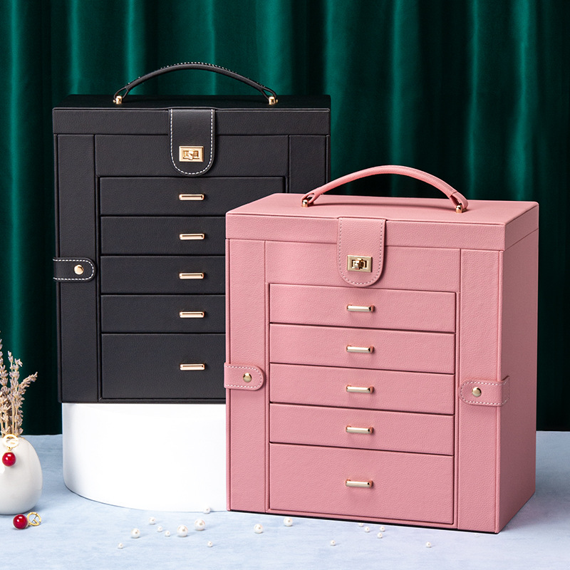 Factory direct sales of multi-layer drawers with large capacity and high-definition makeup mirrors, jewelry boxes